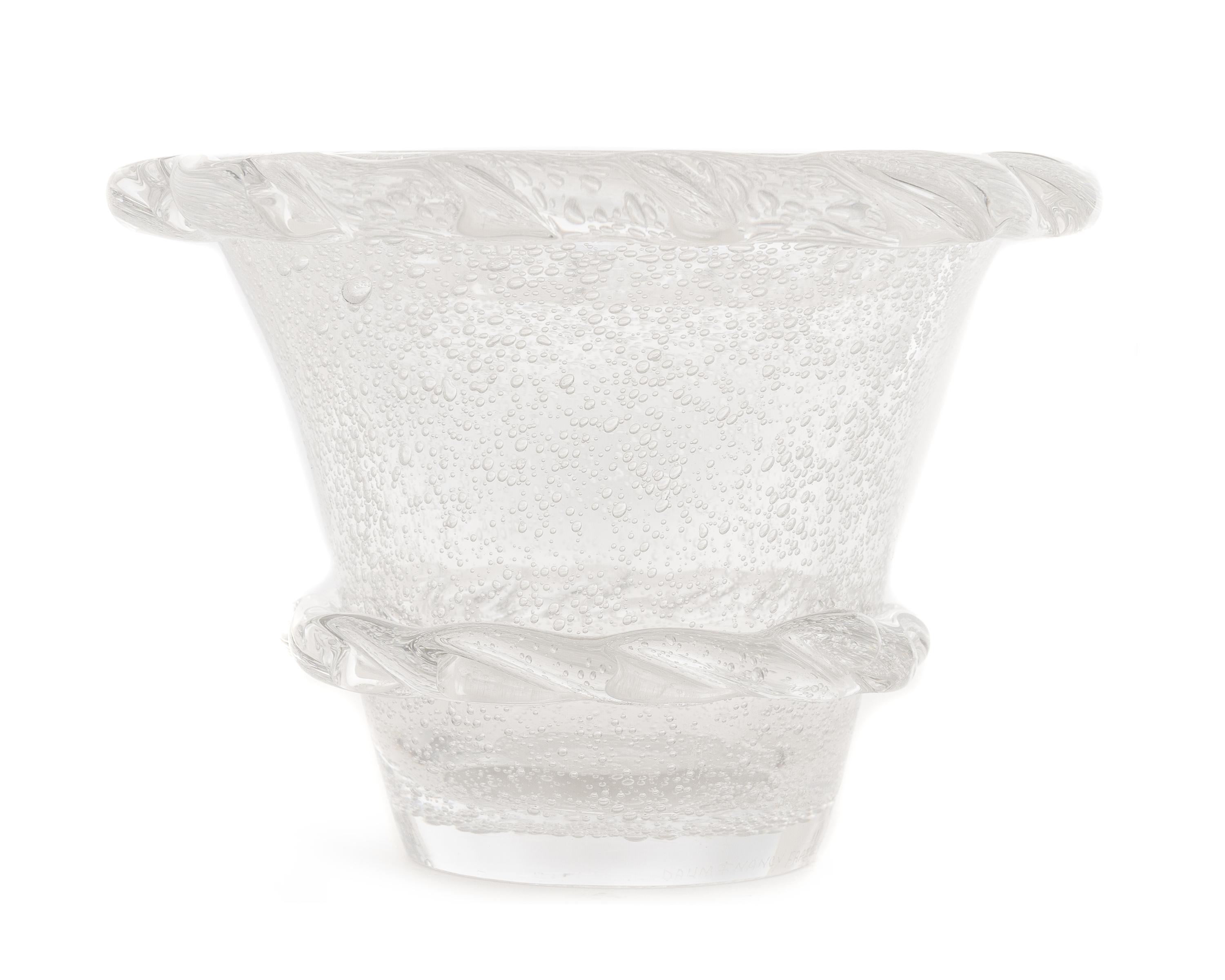 A Daum Art Deco Glass Bowl Height 5 1/2 inches.