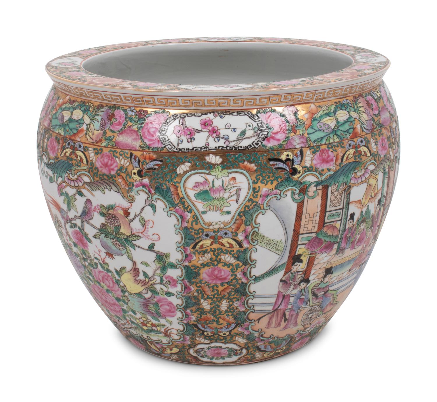 A Rose Medallion Porcelain Jardinière