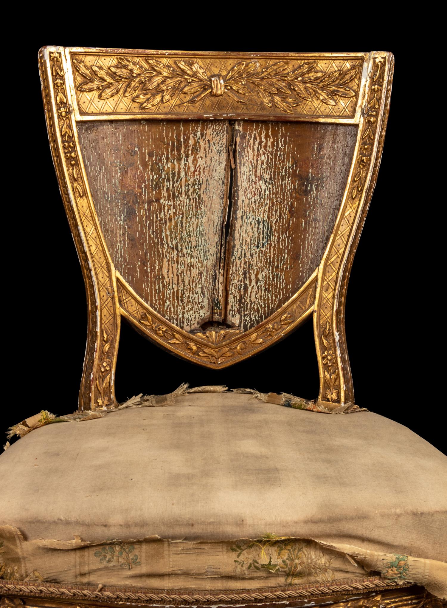 A Pair of Italian Giltwood Side Chairs from the Potter and Bertha Honoré Palmer Mansion, Chicago