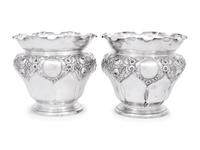 A Pair of Edwardian Silver Jardinieres