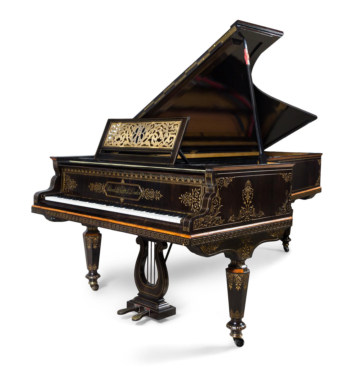 A Victorian Calamander Concert Grand Piano Length of case 100 1/2 inches. — SEBASTIAN ERARD, LONDON, CIRCA 1875