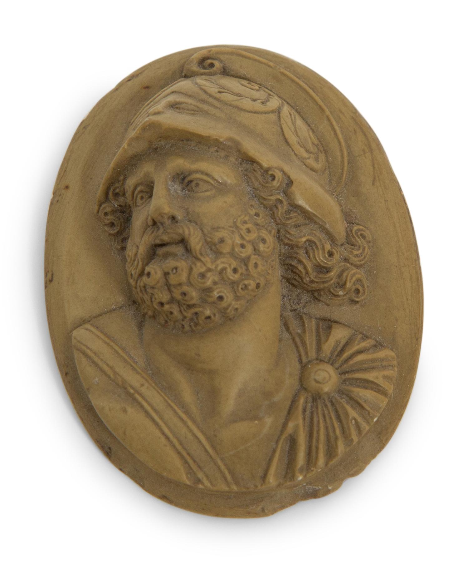 Two Italian Carved Portrait Plaques Depicting Ajax