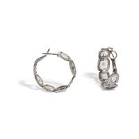 WHITE GOLD AND DIAMOND HOOP EARRINGS