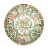 A Chinese Export Rose Medallion Punch Bowl