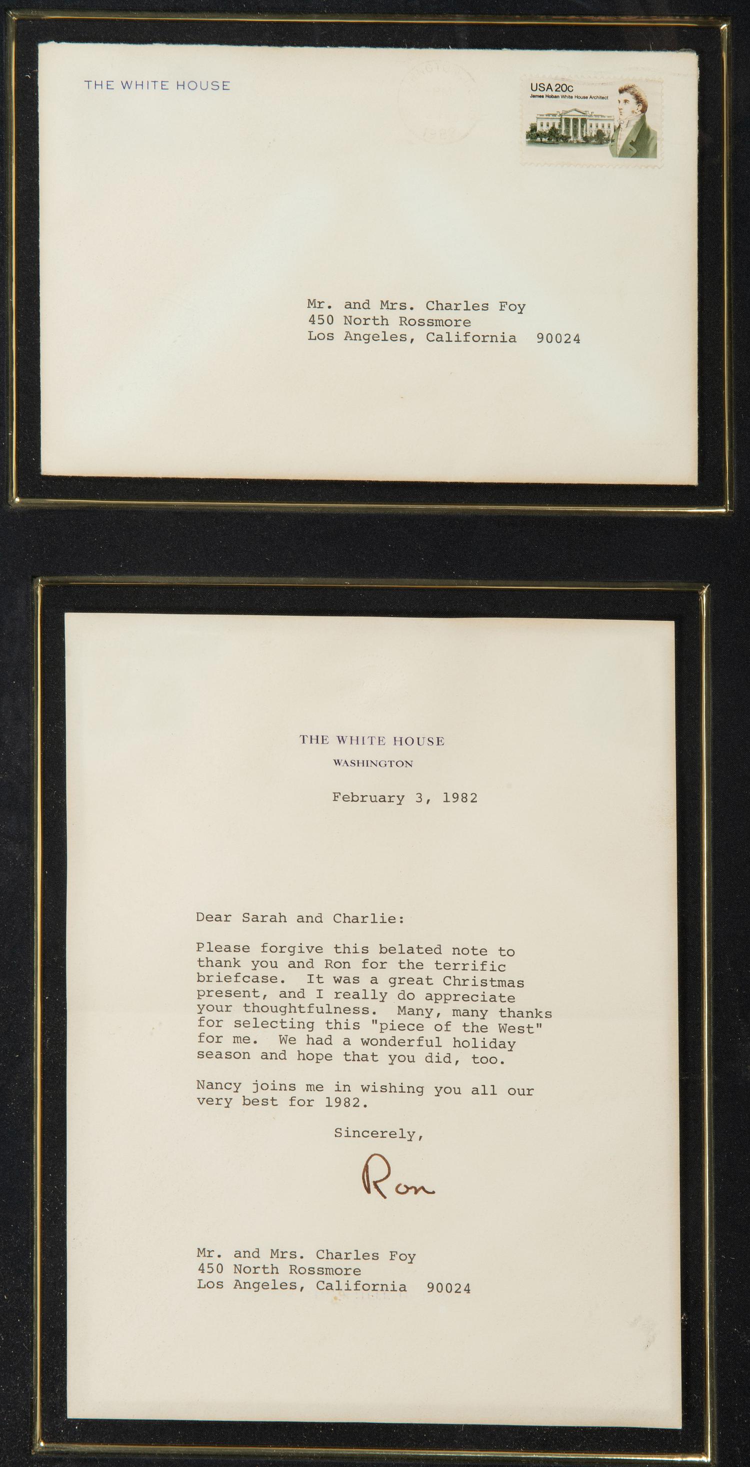[AUTOGRAPHS] - [PRESIDENTS]. REAGAN, Ronald. Typed letter signed.