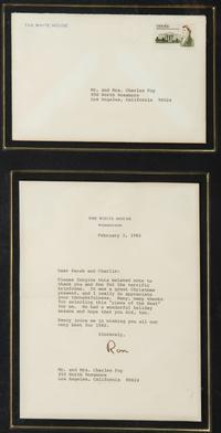 [AUTOGRAPHS] - [PRESIDENTS]. REAGAN, Ronald. Typed letter signed.