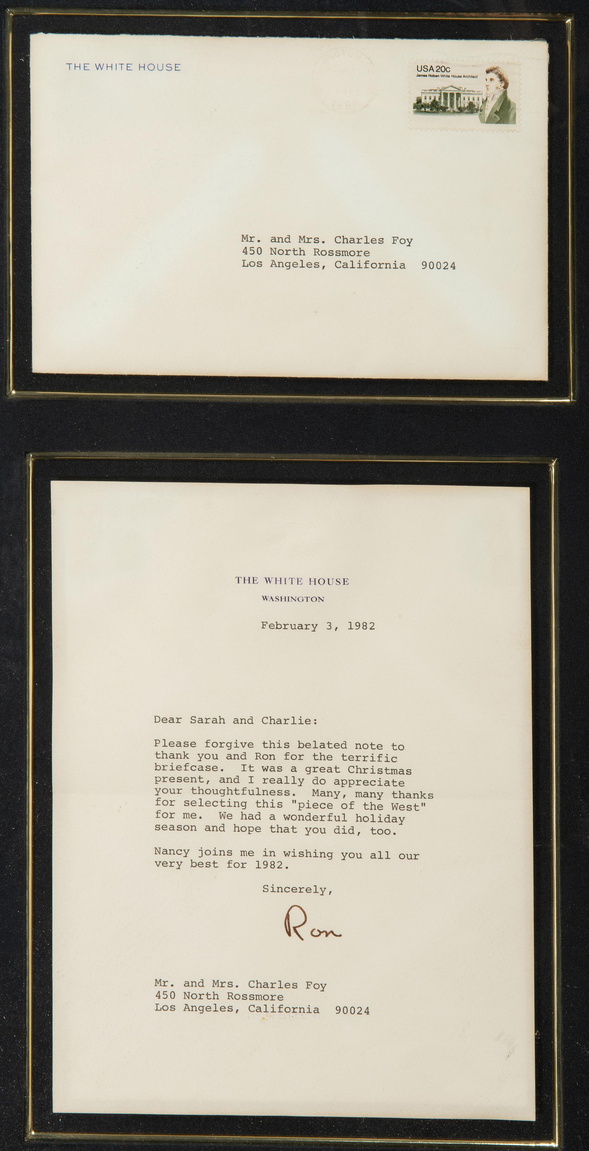 [AUTOGRAPHS] - [PRESIDENTS]. REAGAN, Ronald. Typed letter signed.