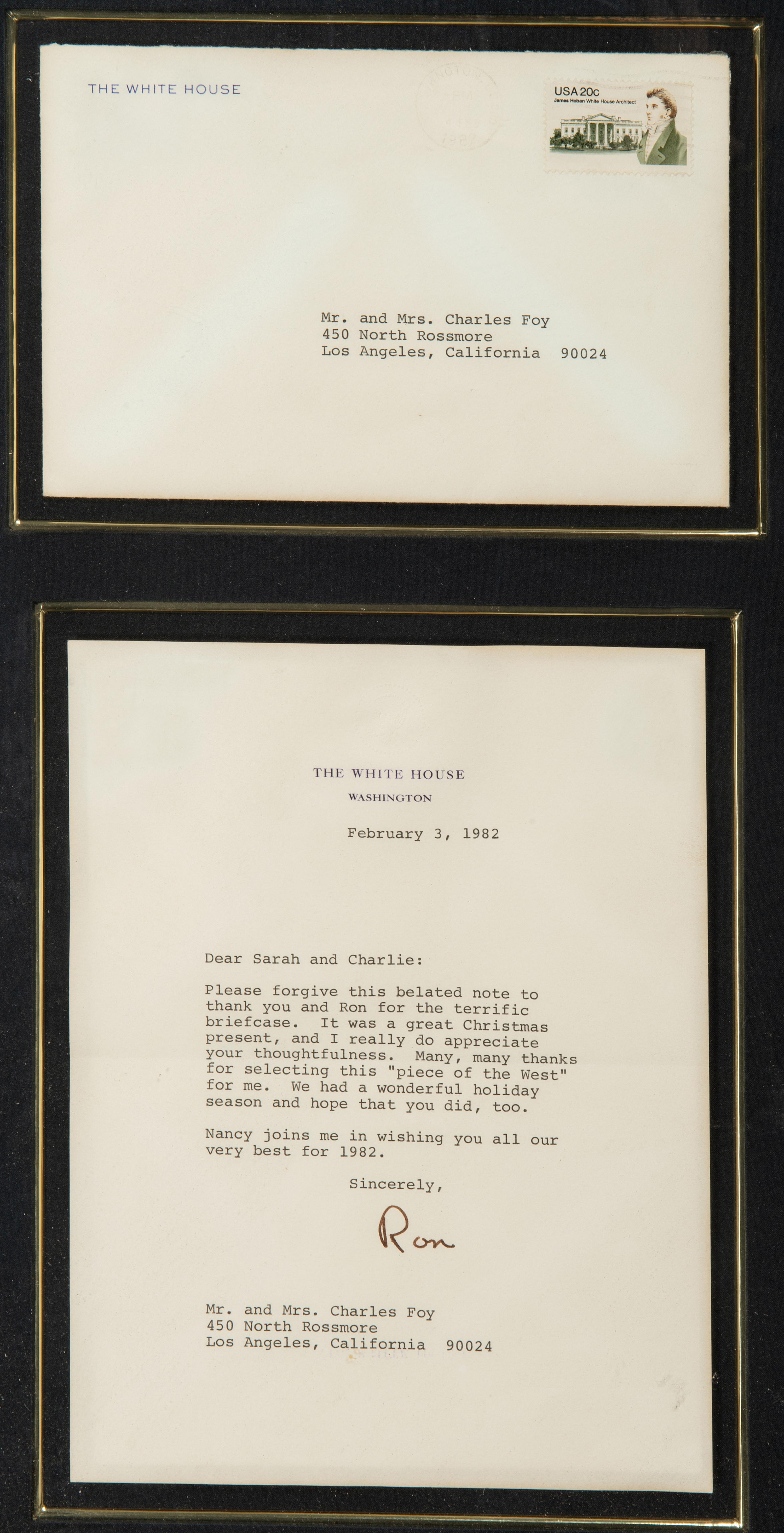 [AUTOGRAPHS] - [PRESIDENTS]. REAGAN, Ronald. Typed letter signed.