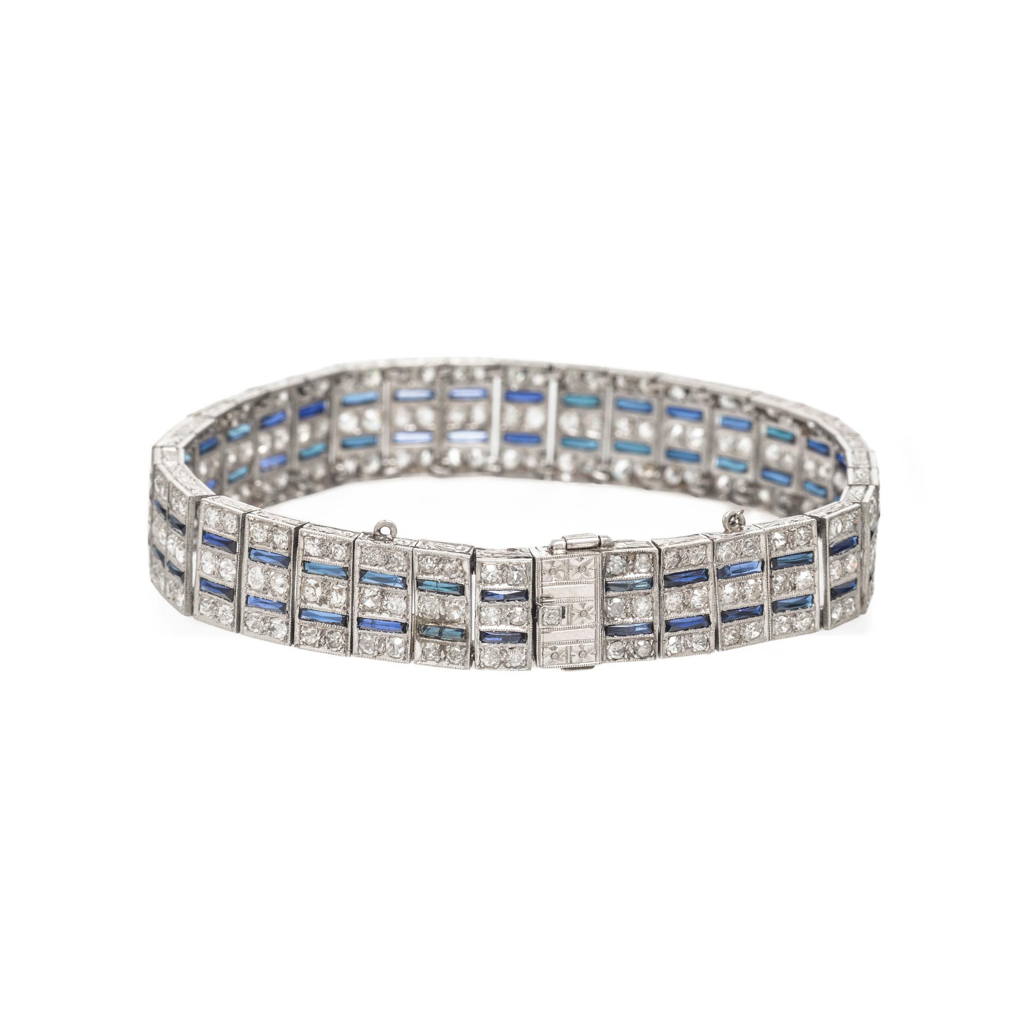 DIAMOND AND SYNTHETIC SAPPHIRE BRACELET