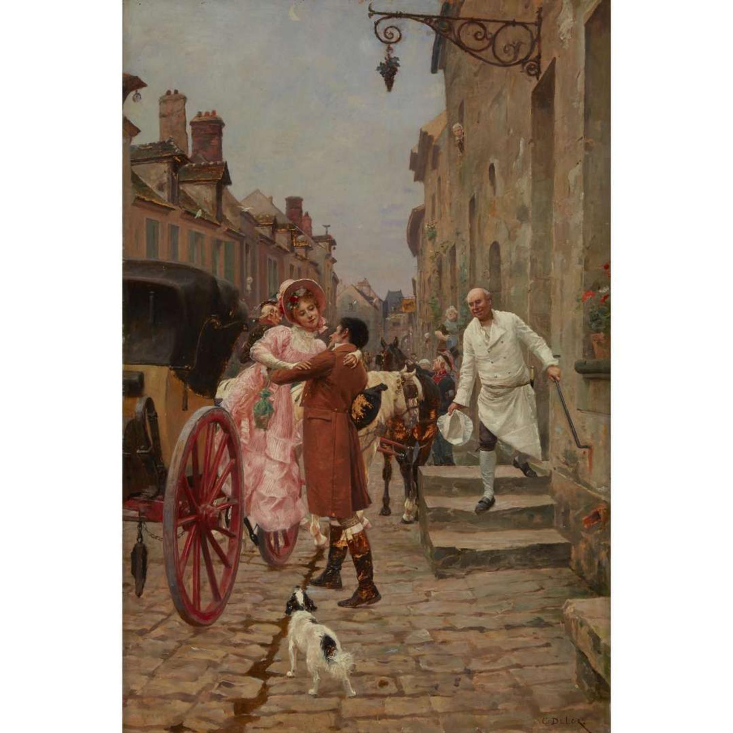 CHARLES ÉDOUARD EDMOND DELORT (FRENCH 1841-1895) EN SORTANT DE LA CALÈCHE