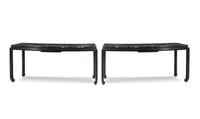A Pair of Ebonized Marble-Top Console Tables