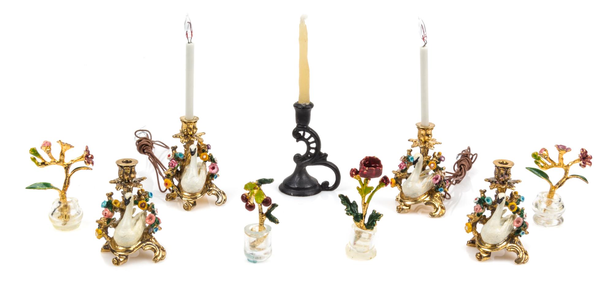 Eight Gilt Metal and Enameled Articles Height of tallest 2 inches. — Eugene Kupjack and Harry Smith