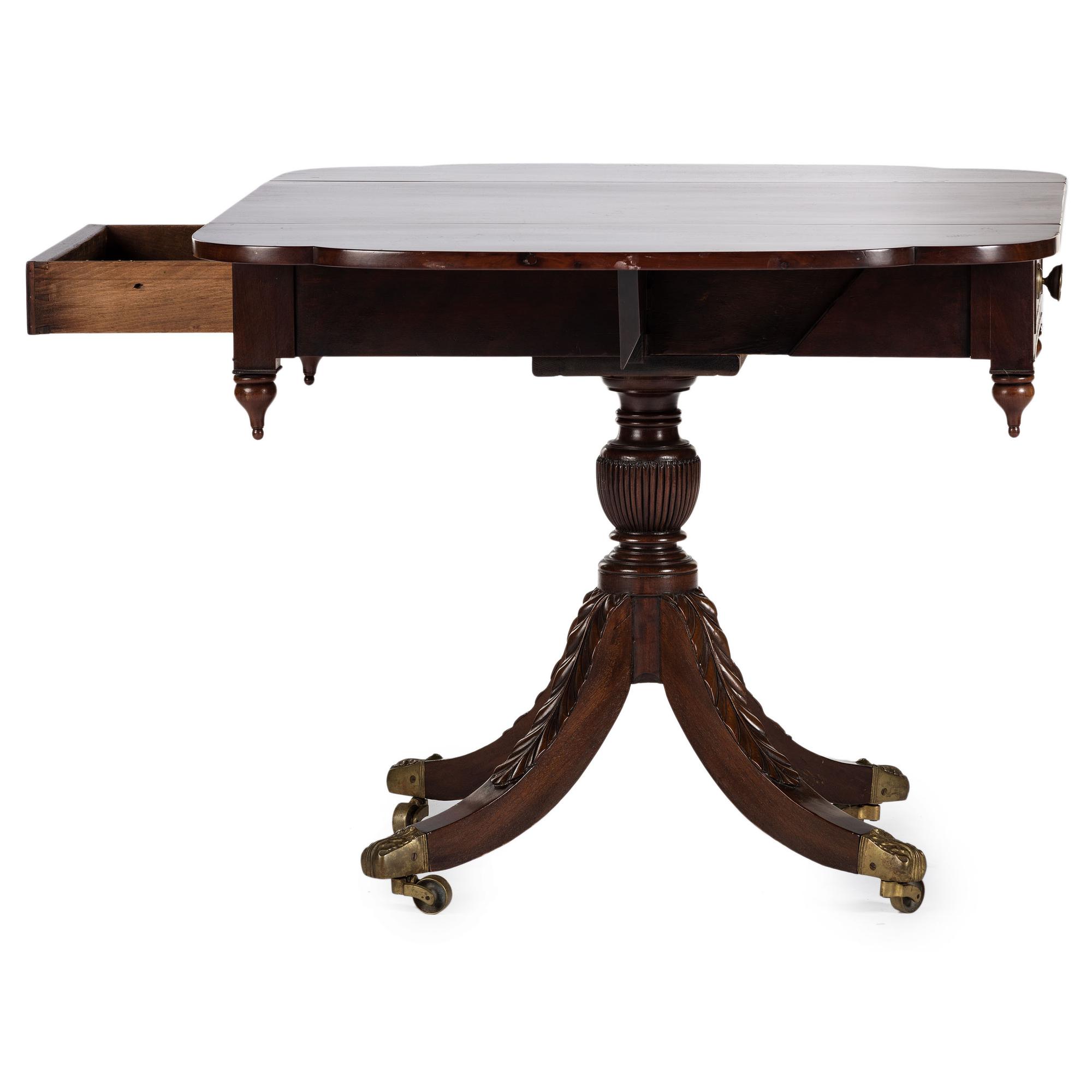 A New York Federal Style Mahogany Drop Leaf Table