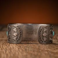 Navajo Silver and Turquoise Cuff Bracelet