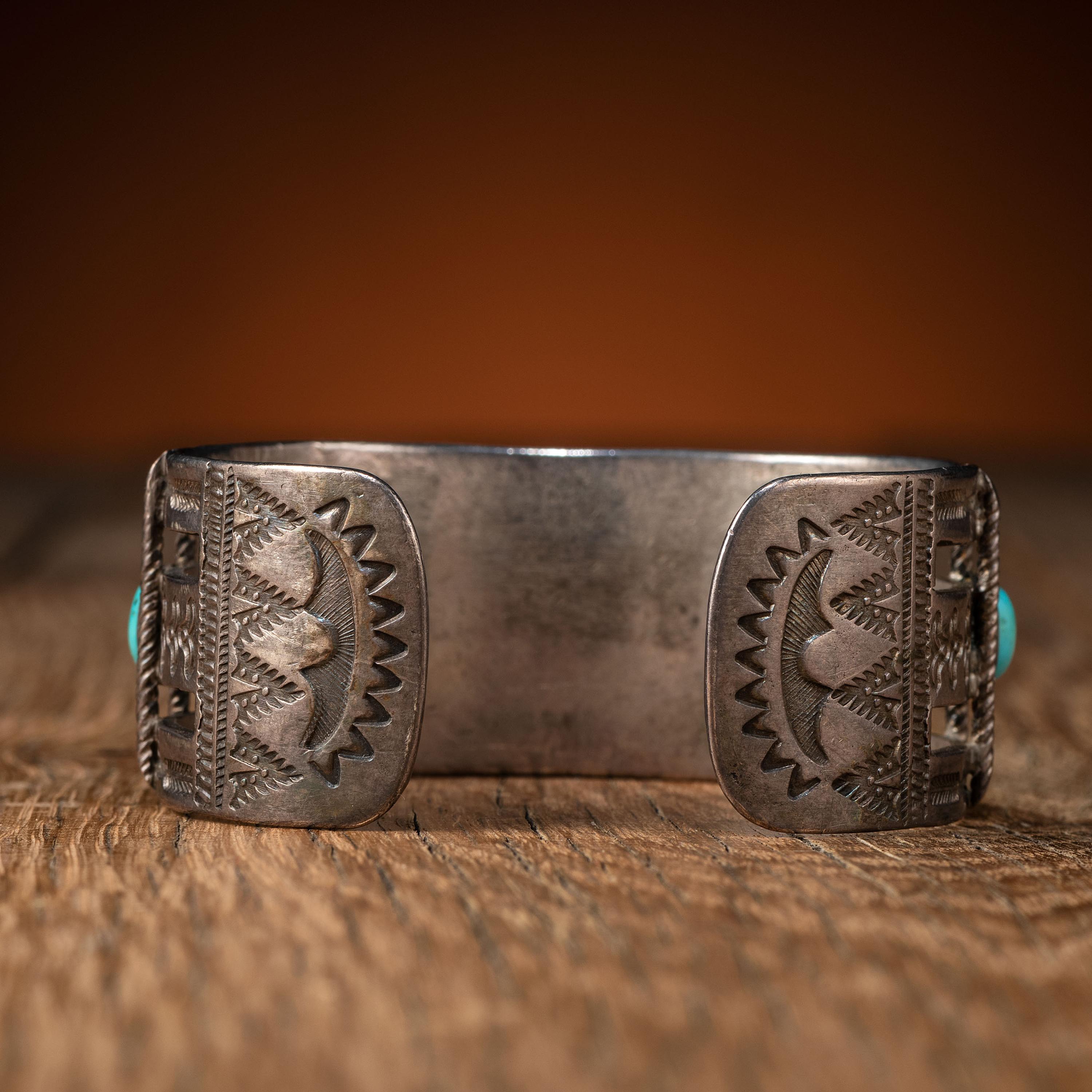 Navajo Silver and Turquoise Cuff Bracelet