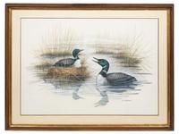 Two works: A Duck Family of Two and Ducks in Flight