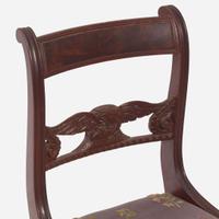 A set of five Federal carved mahogany eagle-back klismos side chairs New York, NY, circa 1820