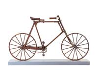 An American Oak and Metal "Boneshaker" Bicycle — Late 19th Century