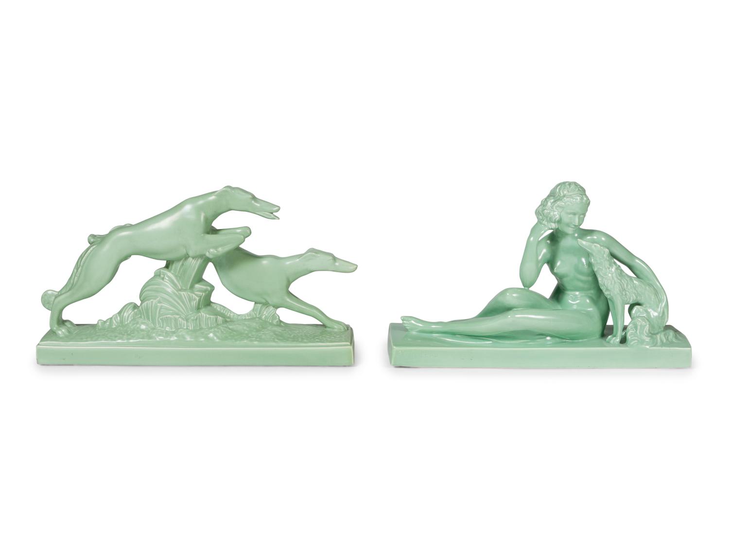 Two Lemanceau Glazed Ceramic Figural Groups