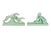 Two Lemanceau Glazed Ceramic Figural Groups