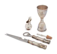 A Group of Four Tiffany & Co. Silver Bamboo Pattern Bar Articles