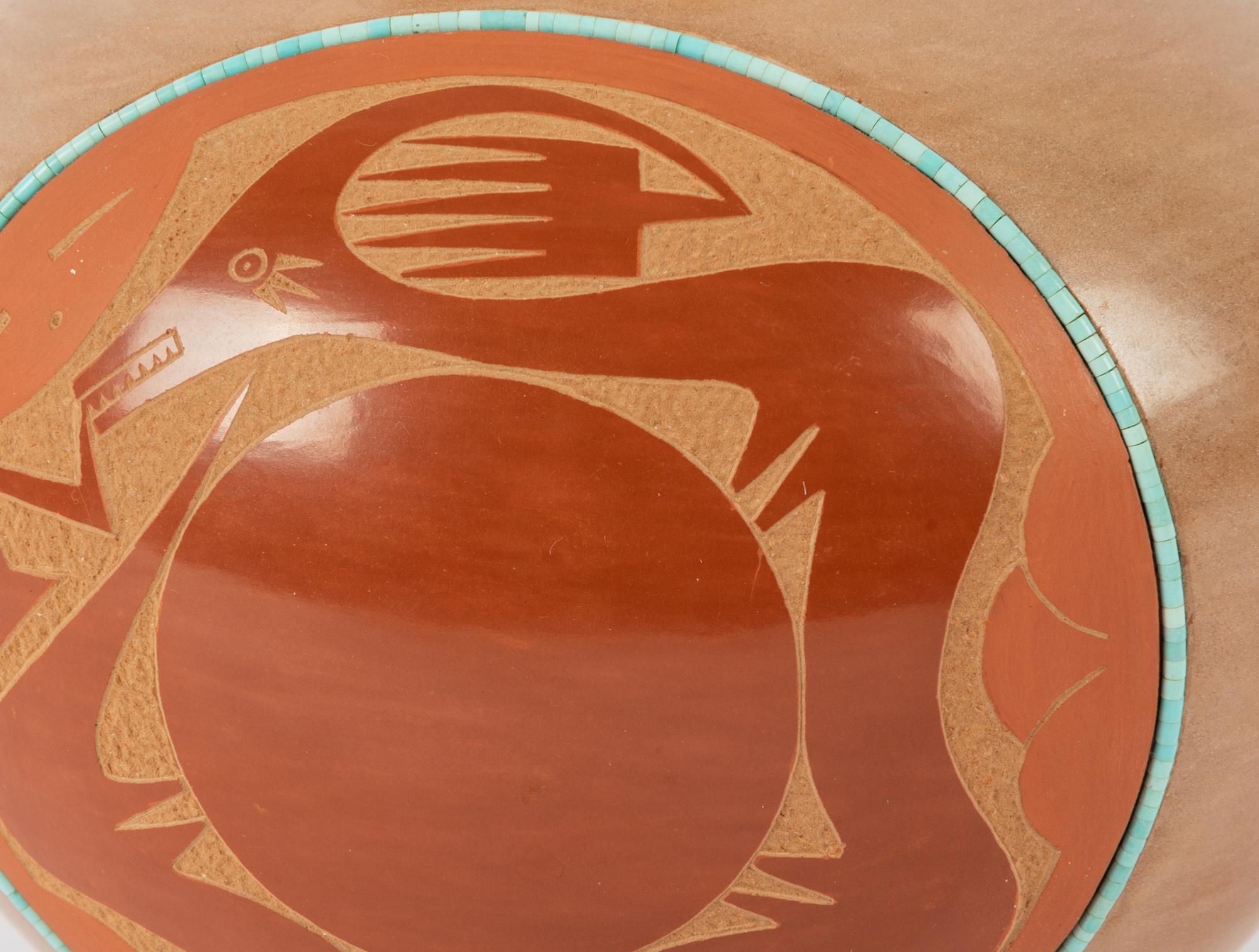 Inlaid and Etched Seed Jar