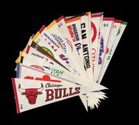 A Complete Set of 23 1980s Michael Jordan Rookie Era NBA Pennants,