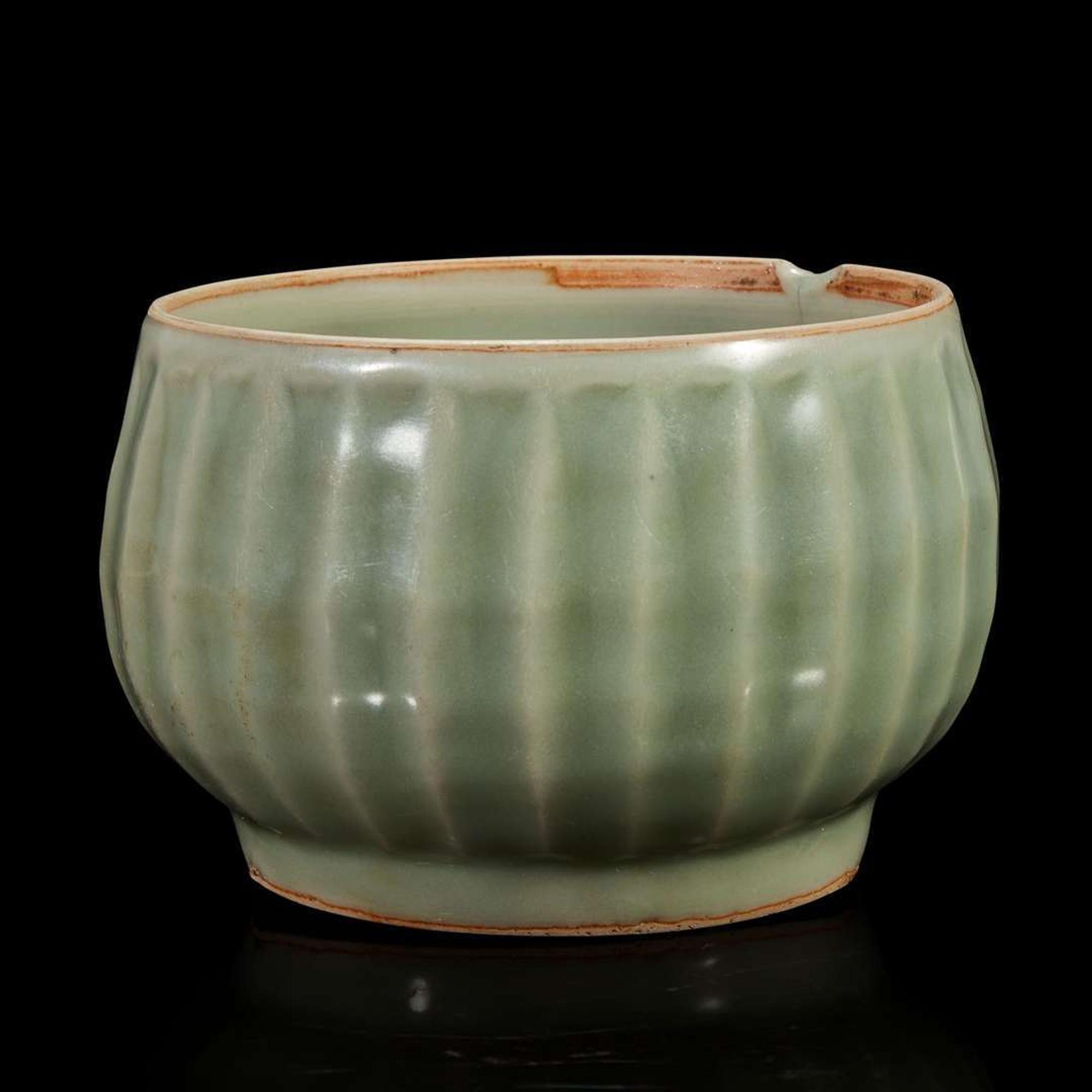 A Longquan celadon deep "Lotus" bowl Southern Song to Yuan dynasty