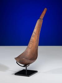 Northwest Coast Mountain Sheep Horn Carved Ladle