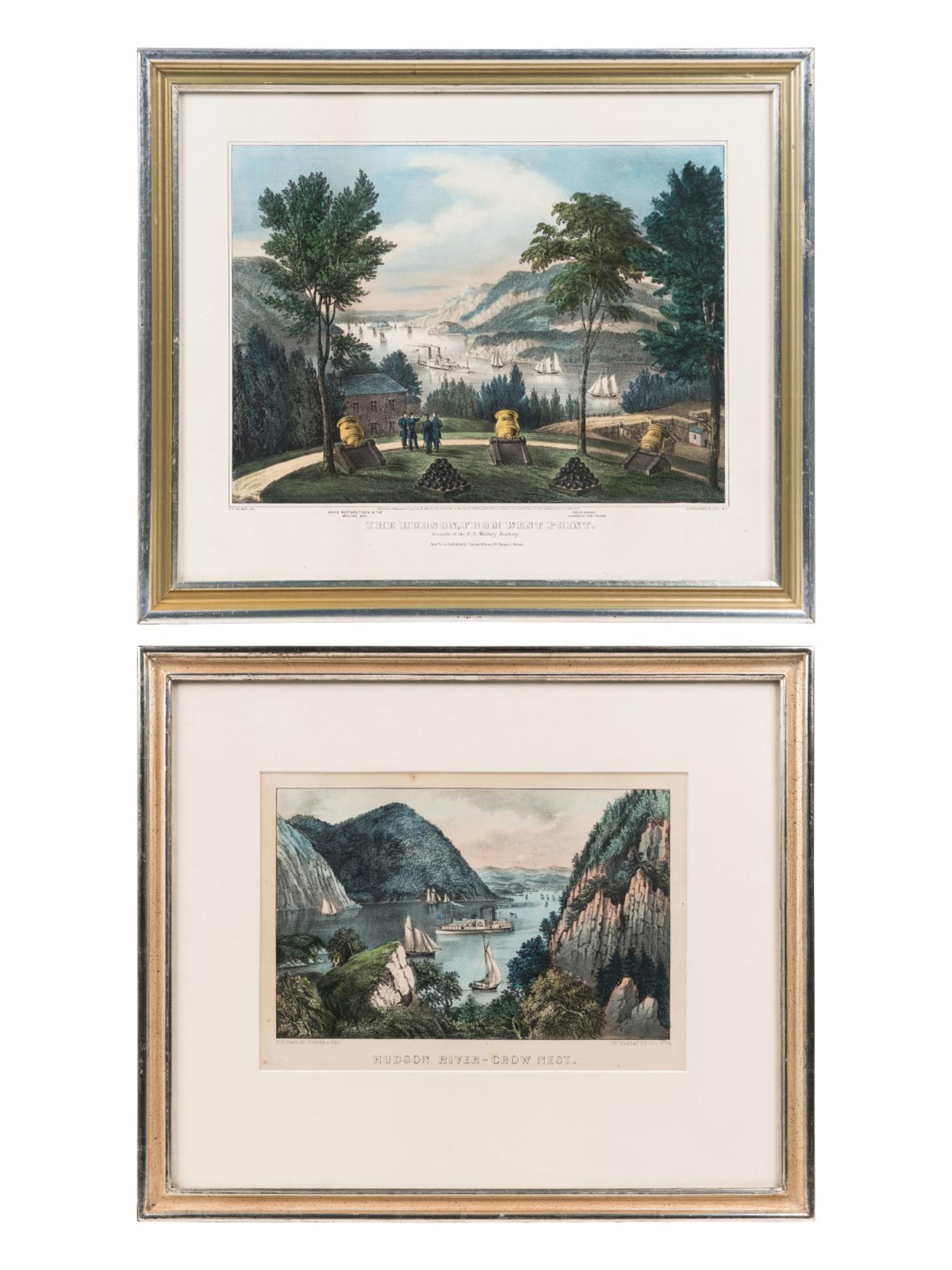 [HUDSON RIVER] -- CURRIER and IVES, publishers The Hudson, From West Point. Grounds of the U. S. Military Academy, 1862. (G.3216) -- Hudson River-Crow Nest, n.d. (G.3222)