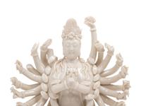 A Chinese Blanc-de-Chine Porcelain Figure of Guanyin