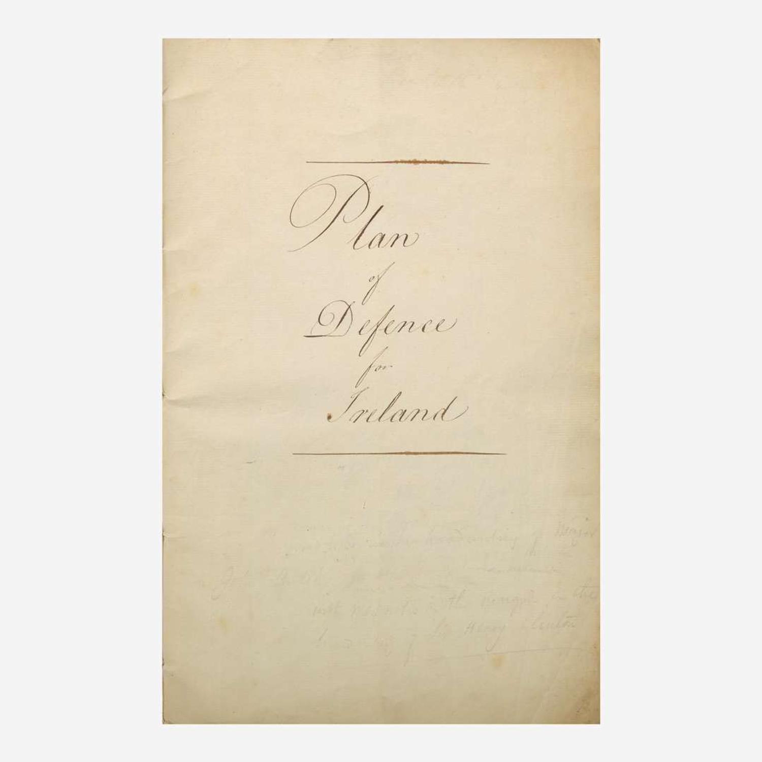 [American Revolution] [Clinton, Henry] (Dundas, David) Plan of Defence for Ireland
