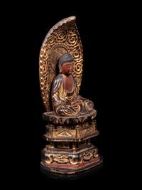 A Gilt Wood Figure of Buddha Shakyamuni