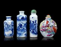 Four Porcelain Snuff Bottles