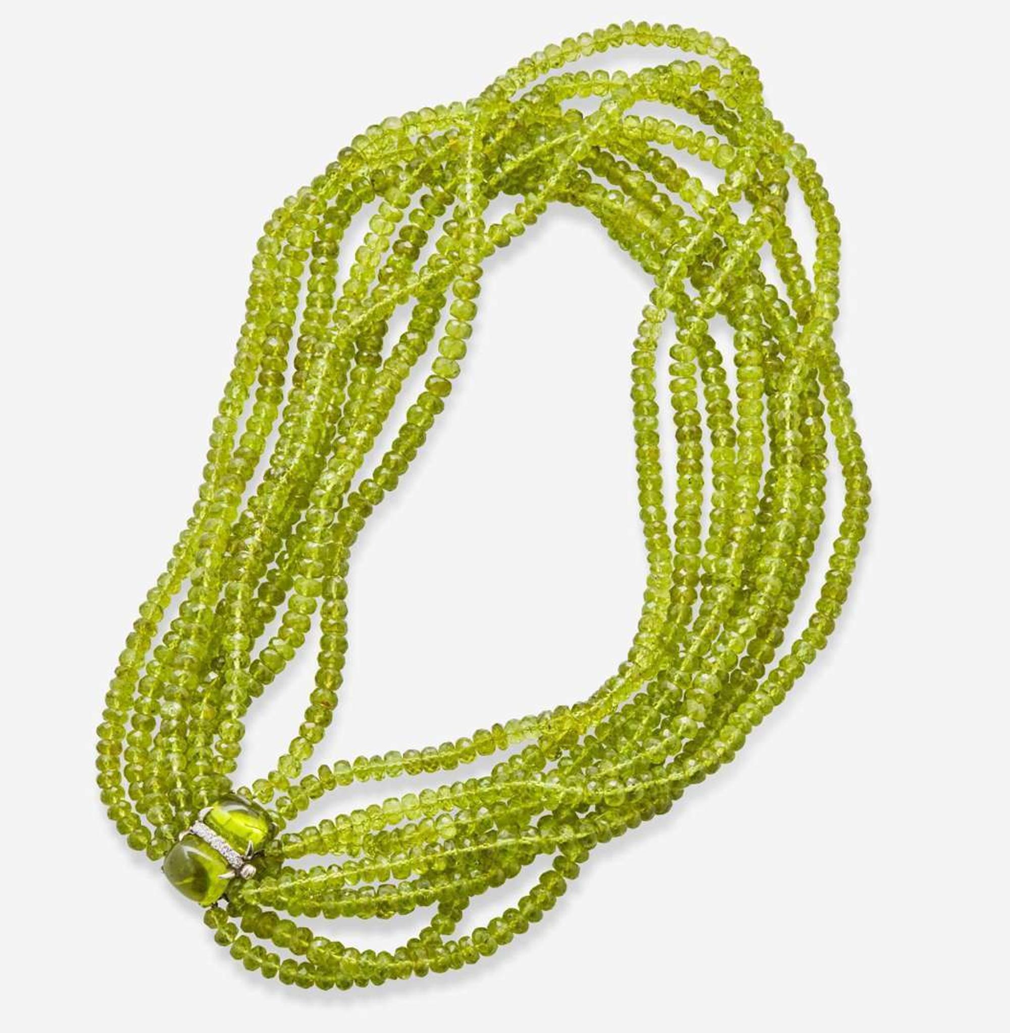 A Seaman Schepps Peridot Torsade Necklace