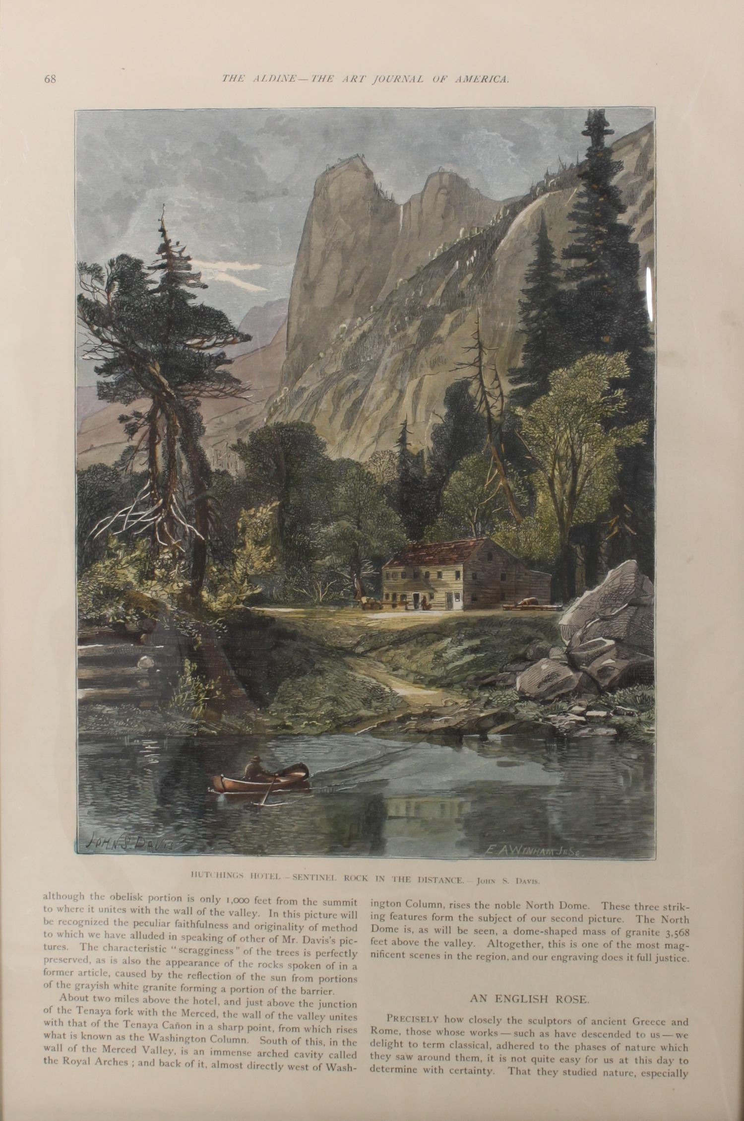 Six Hand Colored Woodblock Prints of Yosemite Height 14 x width 9 3/4 inches — LATE-19TH CENTURY
