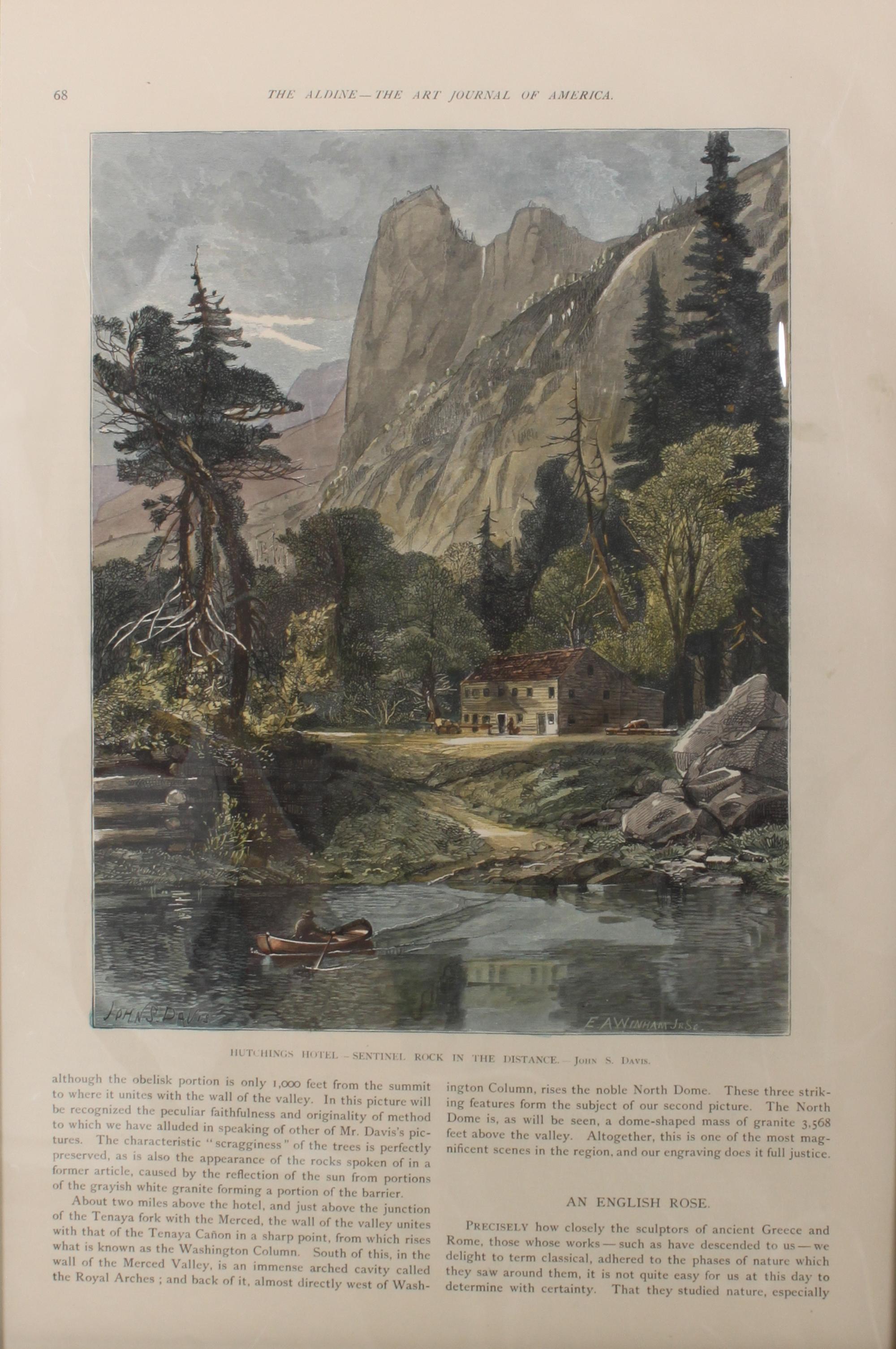 Six Hand Colored Woodblock Prints of Yosemite Height 14 x width 9 3/4 inches — LATE-19TH CENTURY