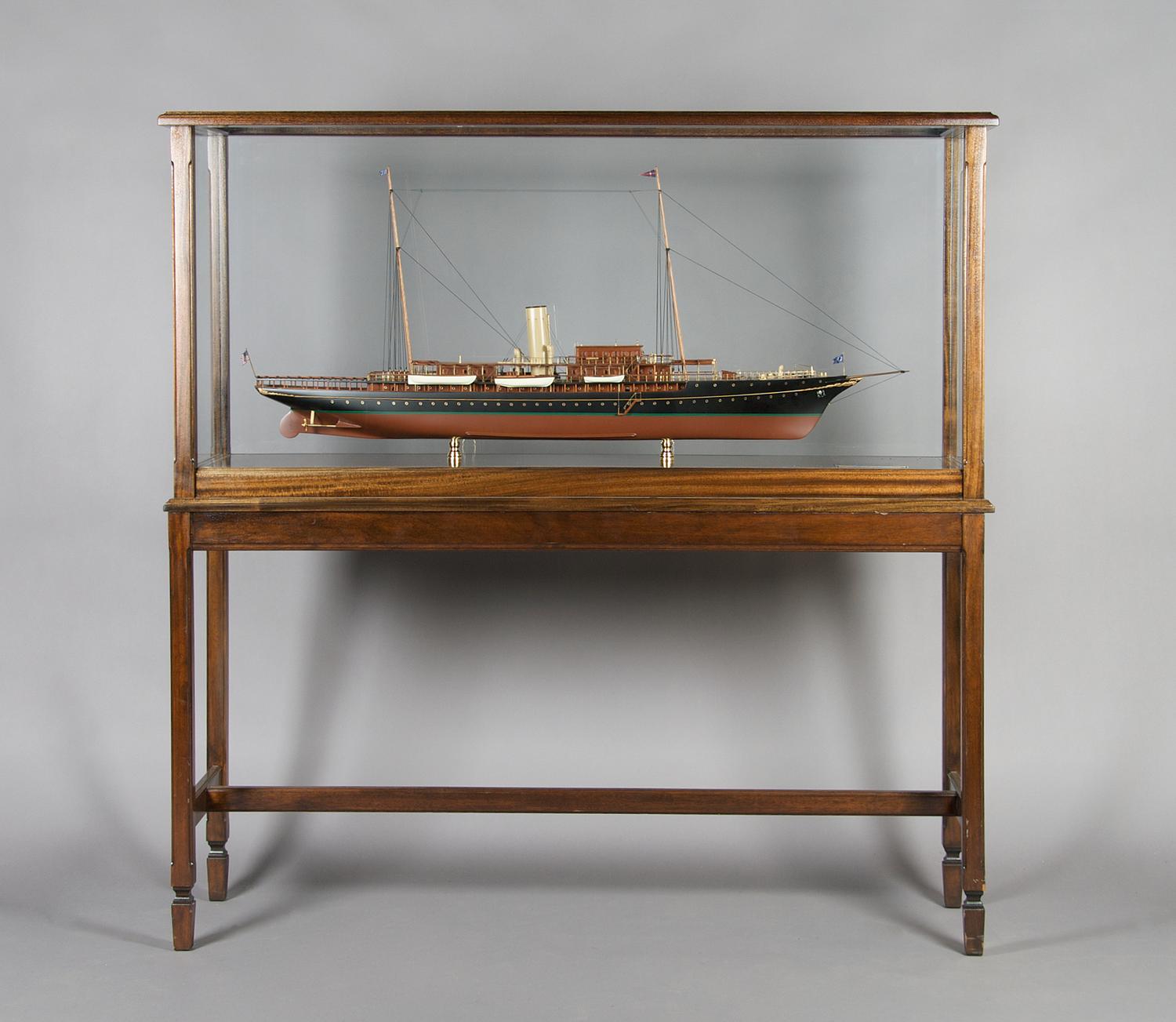 A Model of a Steam Yacht, The Corsair, Length of case 56 inches.