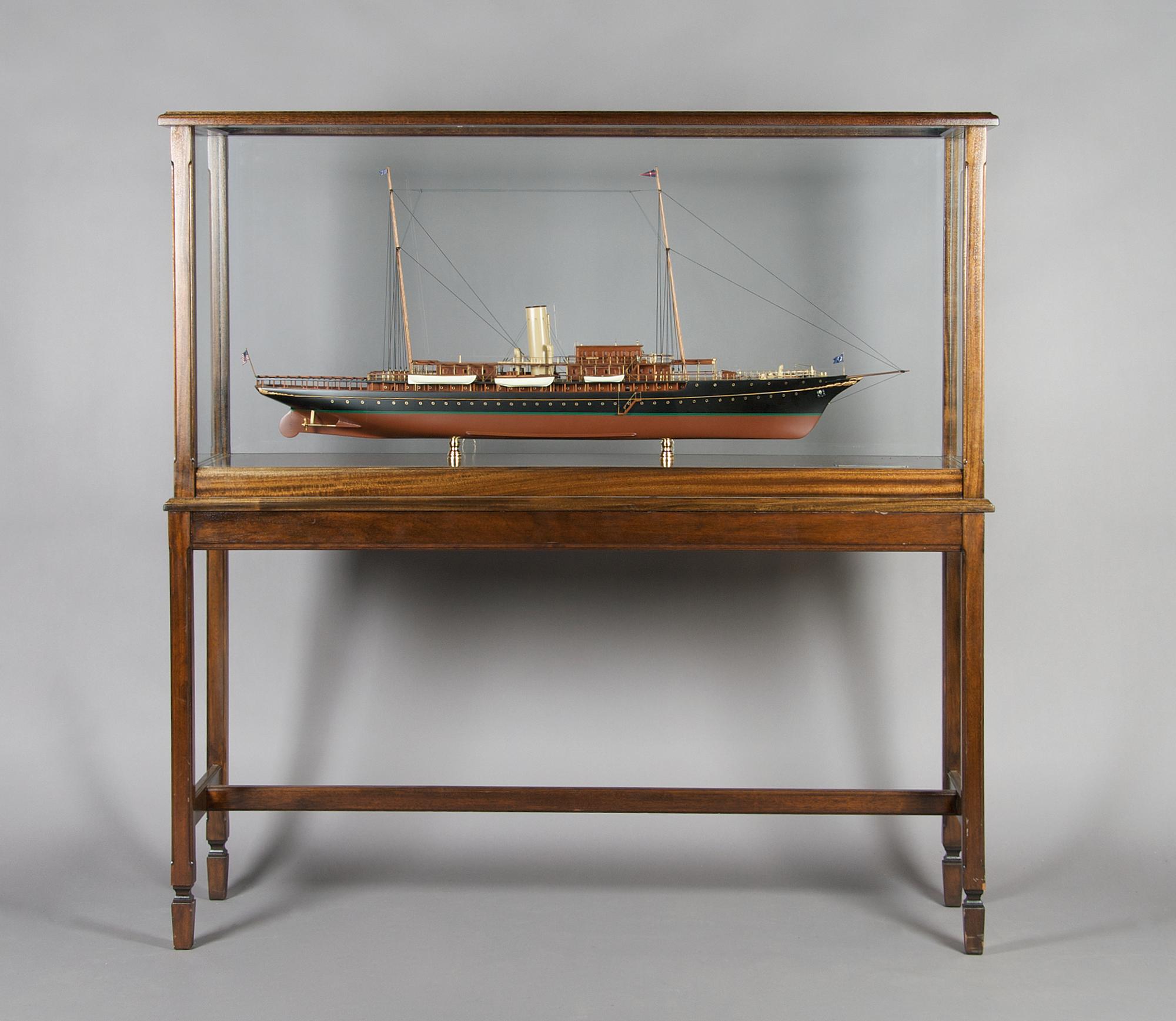 A Model of a Steam Yacht, The Corsair, Length of case 56 inches.