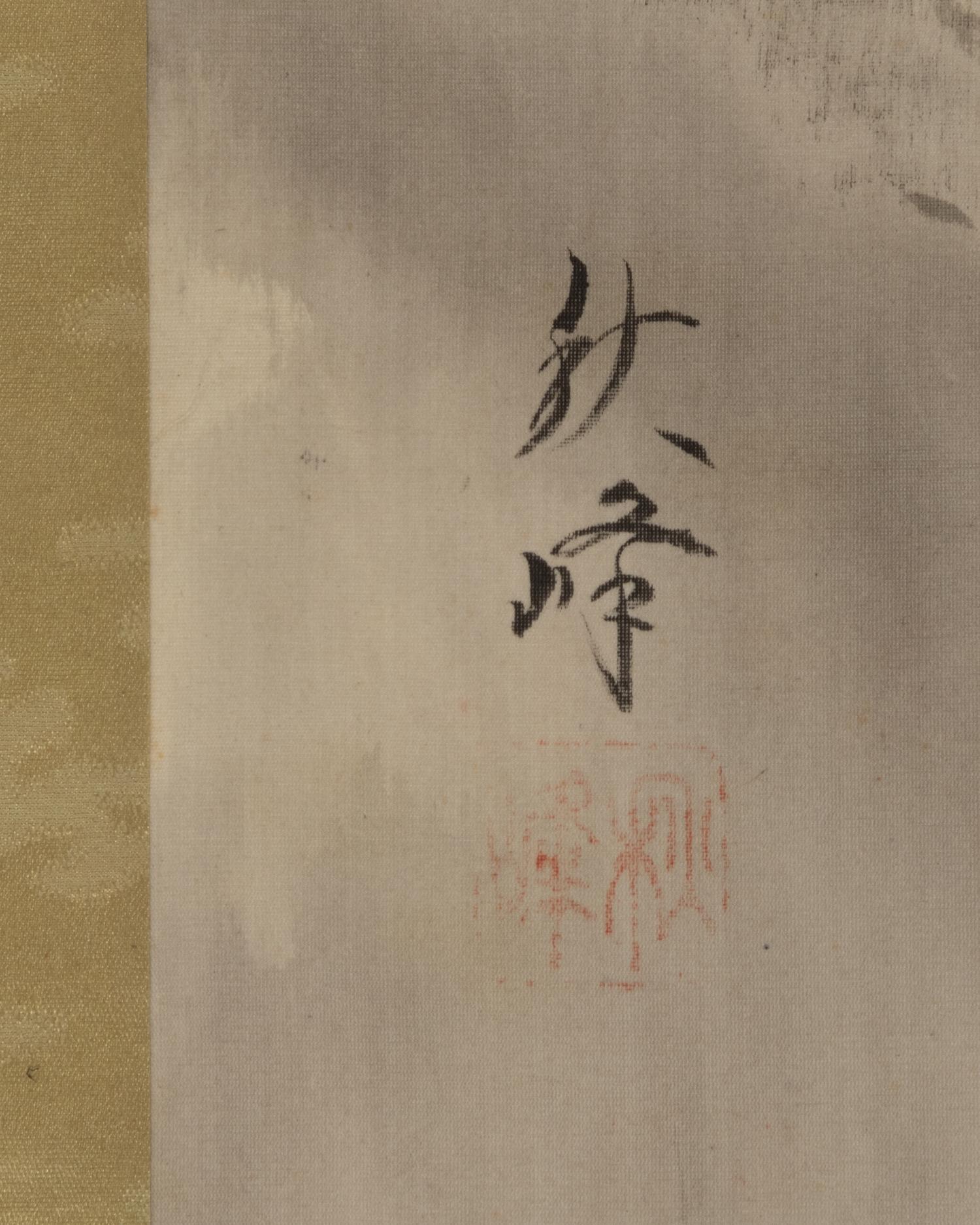 Two Japanese Ink and Color Paintings on Silk