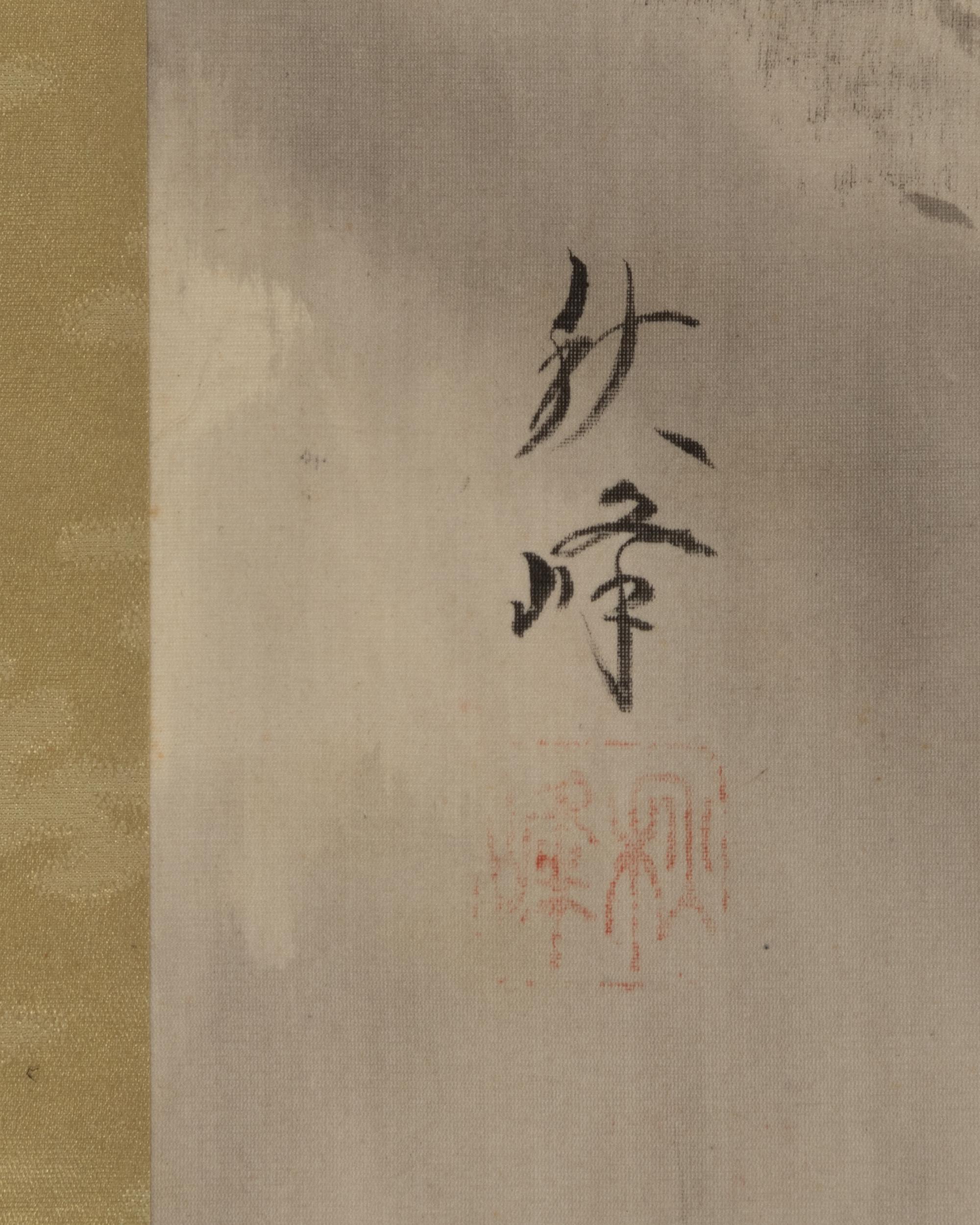 Two Japanese Ink and Color Paintings on Silk