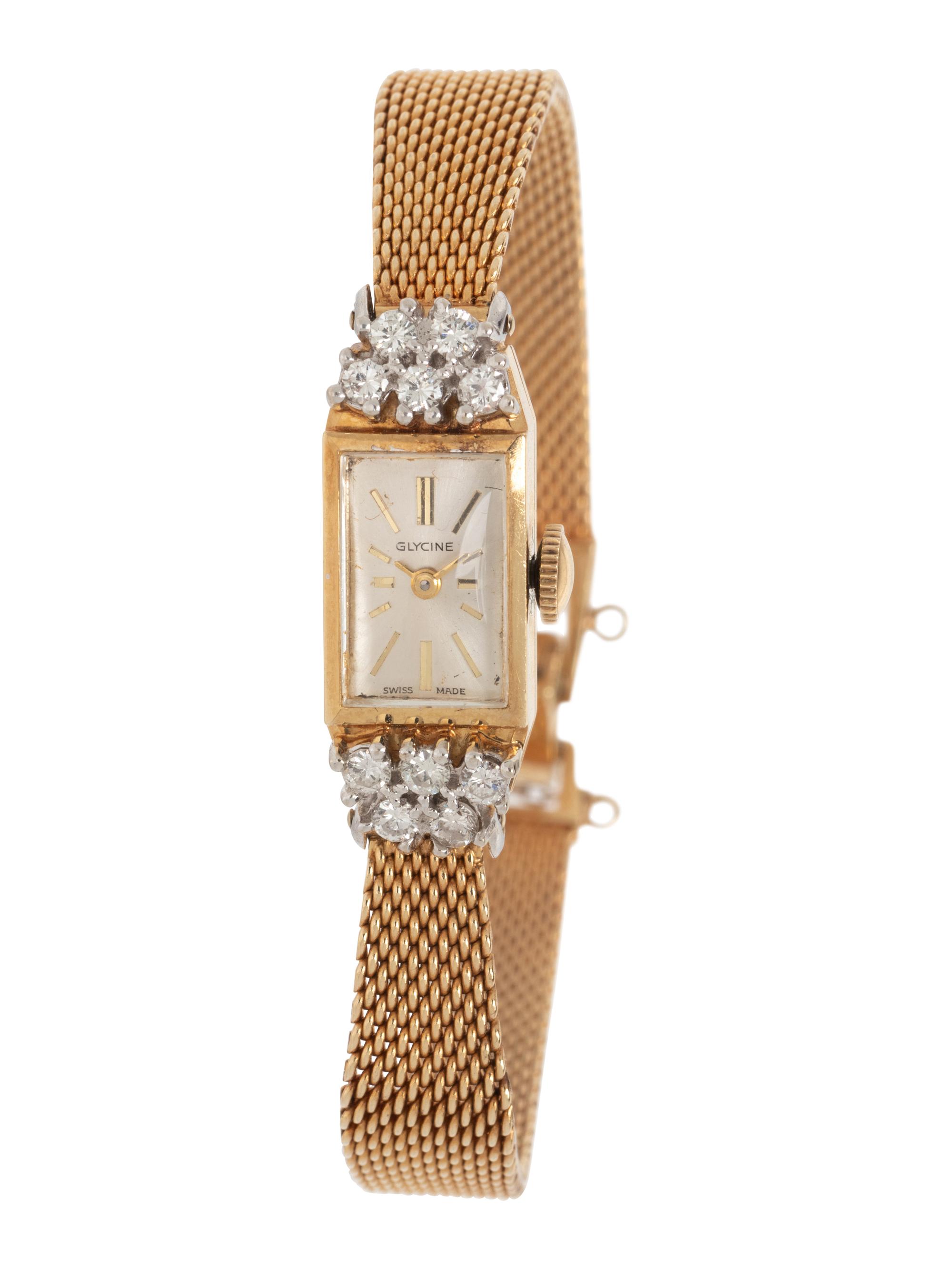 GLYCINE, YELLOW GOLD AND DIAMOND WATCH