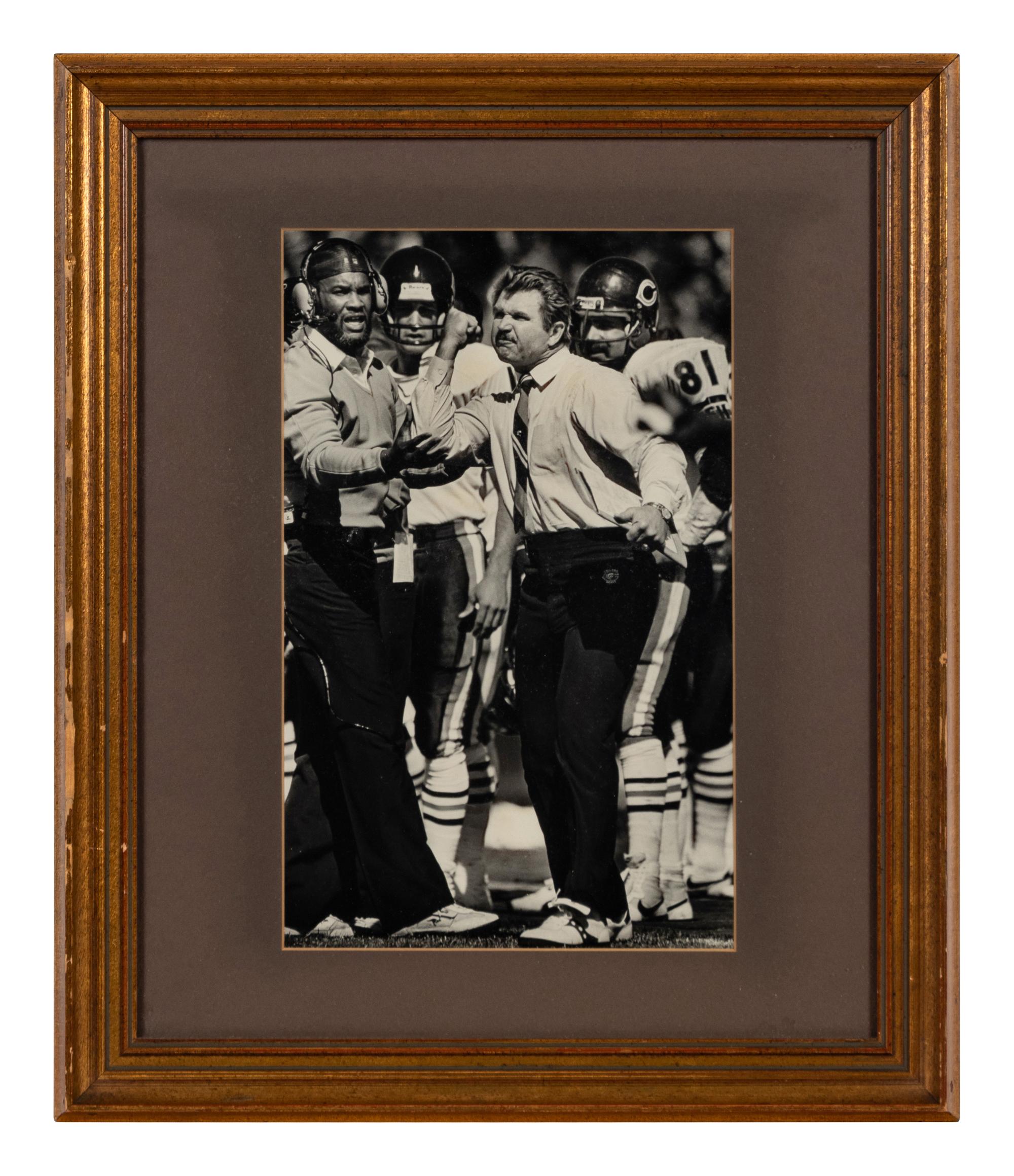 A Group of FIve Photographs of Mike Ditka Coaching Formerly Displayed at Mike Ditka’s Restaurant