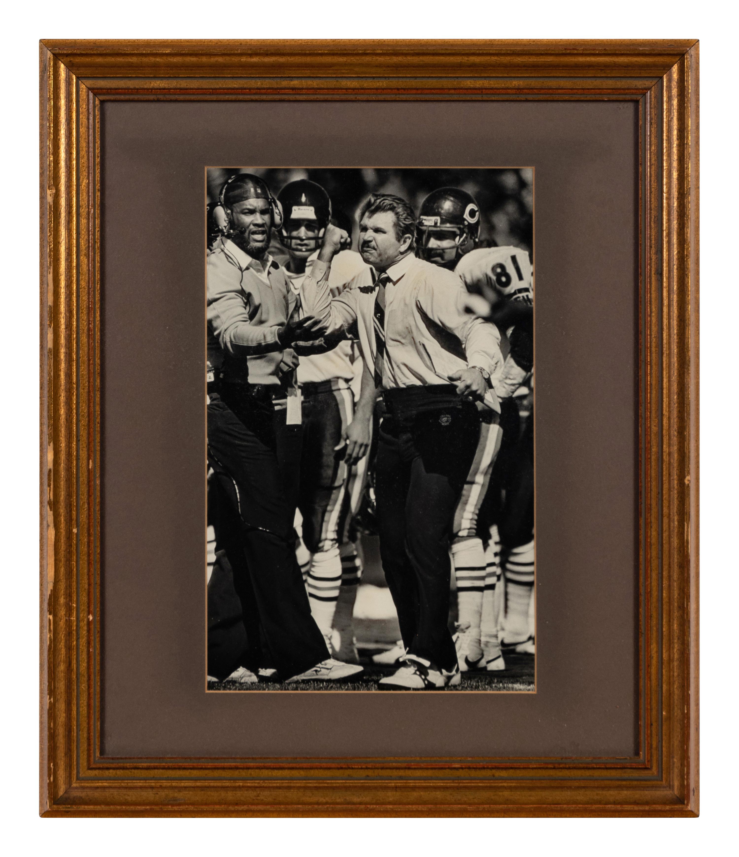 A Group of FIve Photographs of Mike Ditka Coaching Formerly Displayed at Mike Ditka’s Restaurant