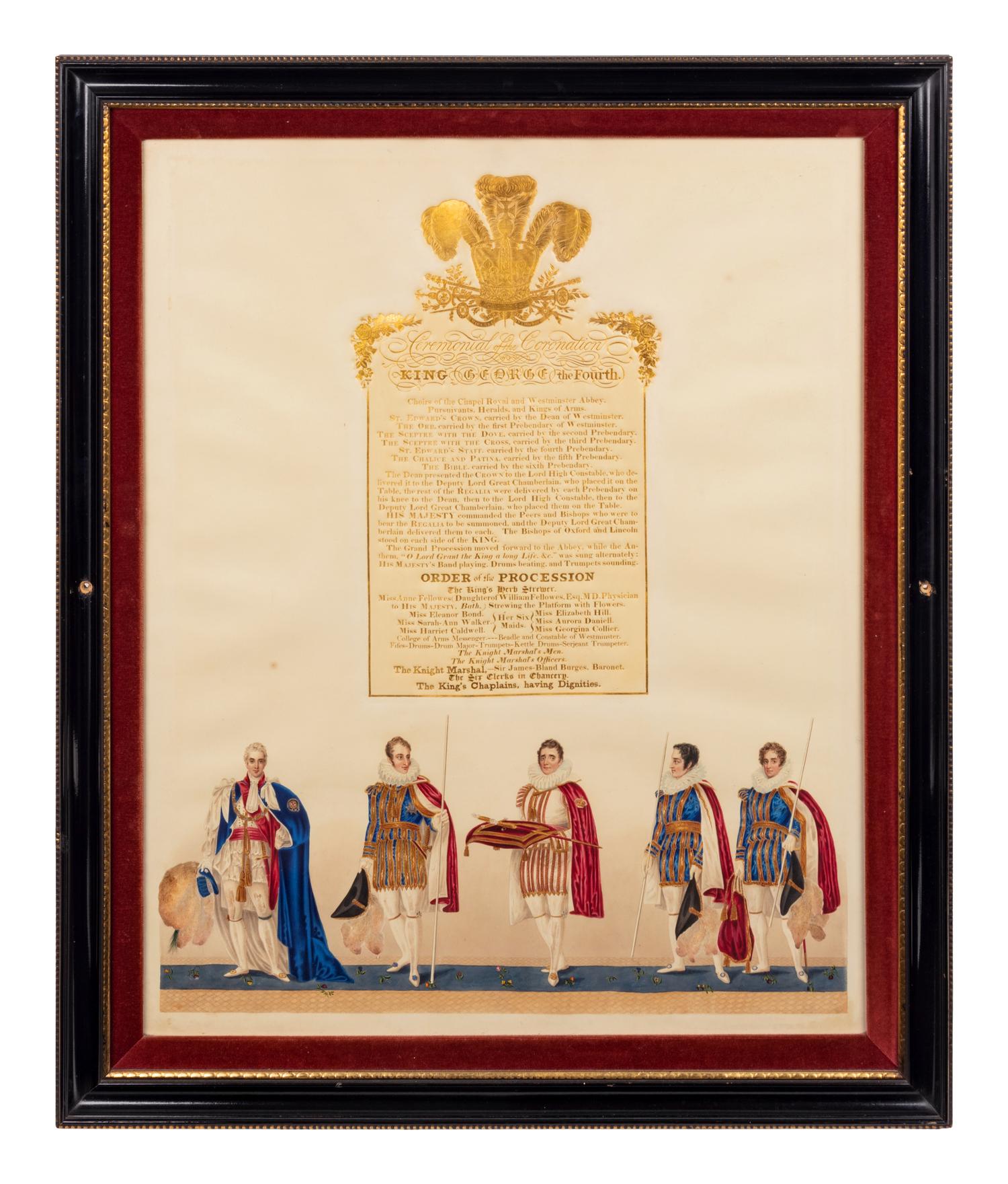 Nine Engravings Depicting the Coronation of George IV