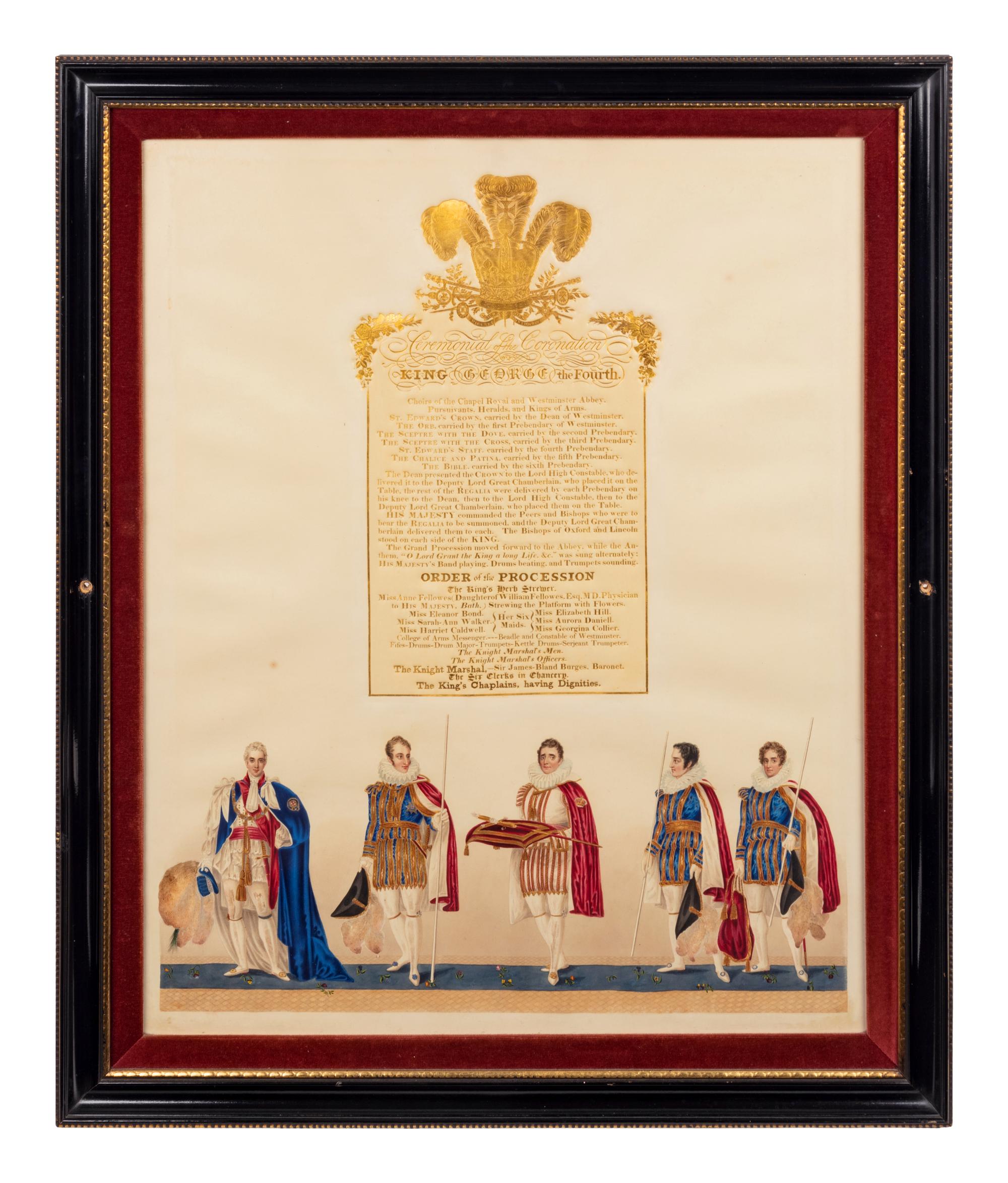 Nine Engravings Depicting the Coronation of George IV