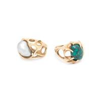 COLLECTION OF MODERNIST YELLOW GOLD AND GEMSTONE RINGS