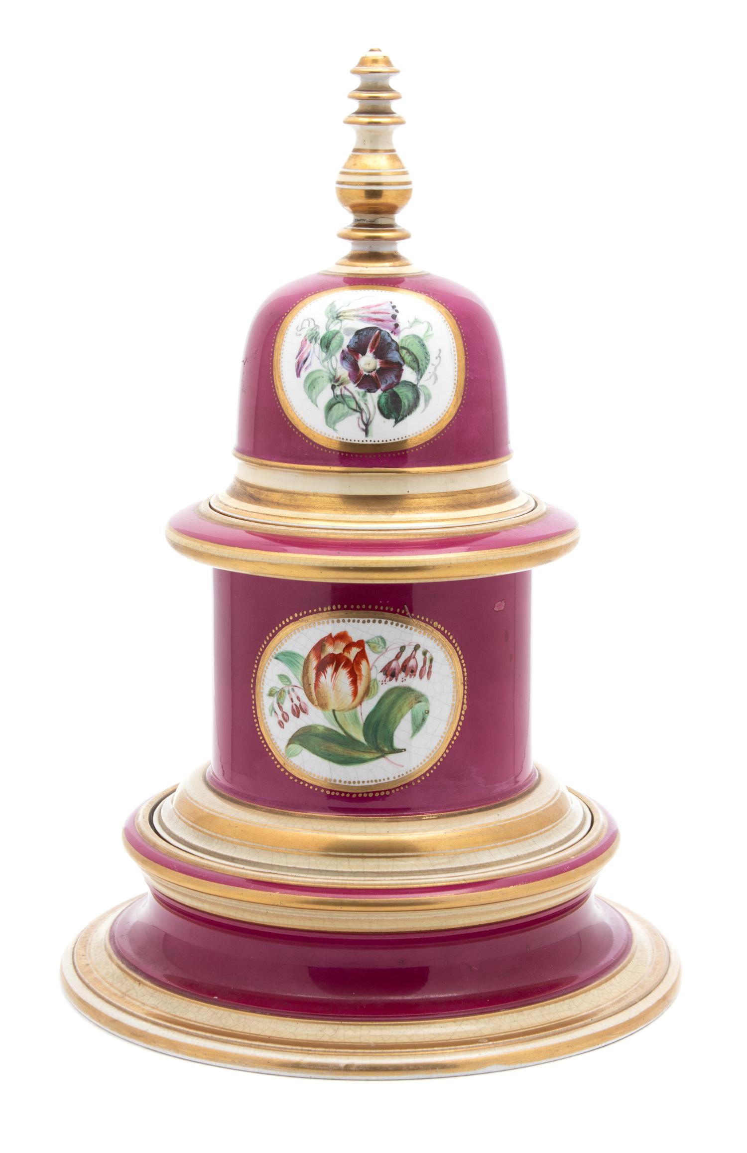 An English Porcelain Four-piece Tobacco Jar — 19TH CENTURY
