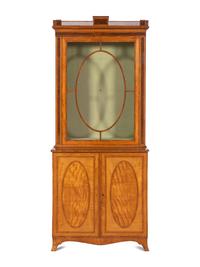 A George III Satinwood Vitrine Cabinet