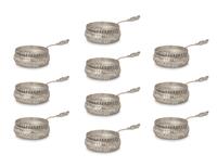 A Set of Ten American Silver Ramekin Holders